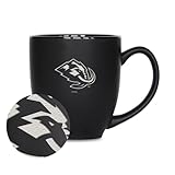 Rico Industries NHL Hockey Utah Mammoth Standard 15oz Laser Engraved Matte Black Ceramic Bistro Mug - For Hot or Cold Drinks