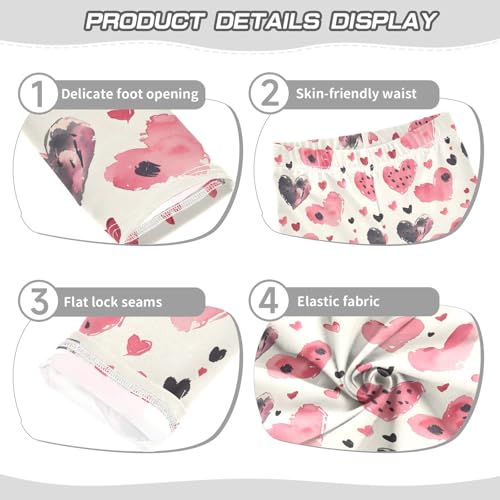 Hearts Silhouette Girls Leggings Athletic Pants Tights Stretch Bottom3