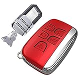 FancyAuto Car Key Cover ABS Key Protector Suitable for JAGUAR XEL F-PACE XFL XJL XE XJ XF Keyless Auto Smart Control Key Case Holder(Red)