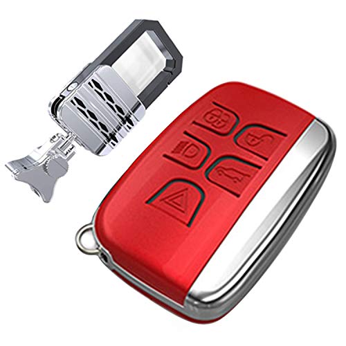 Kwak's Car Key Cover ABS Key Protector Suitable for JAGUAR XEL F-PACE XFL XJL XE XJ XF Keyless Auto Smart Control Key Case Holder (Red)