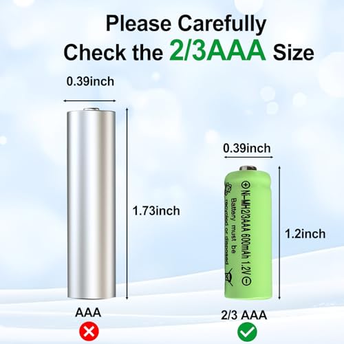 10 pilas recargables NiMH 2/3AAA 1.2V 600mAh miniatura 2