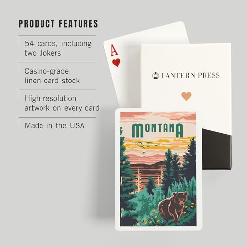 Baraja de 52 cartas tamaño póker Lantern Press Montana miniatura 3