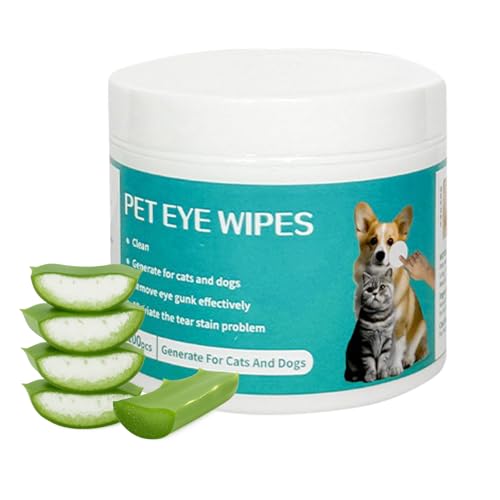 Maotuff 100 - pcs Natural Pet Eye Wipes. Soothing, Crafted with Natural, Non - irritating Aloe Vera & Chamomile extracts. for Removing Tear Stains and Cleaning Eye gunk in Both Cats and Dogs