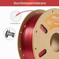 ERYONE PETG Filament 1.75 mm, 3D Drucker Filament PETG, +/- 0.03 mm, 1kg 1 Spule, Transparent rot – Ansicht 5
