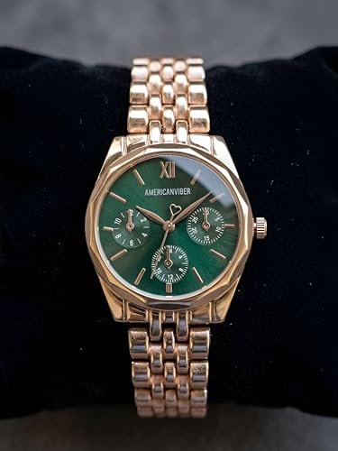 Image of AMERICANVIBER Rose Gold Women Watches | Girl Watch | Watch for Women | Diamond Studed | Premium Design | Trendy Fashionable | Under 499