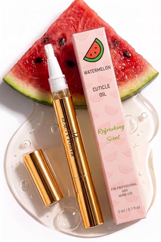 Beauty Power Nail Oil Cuticle Pen - Watermelon - Nail Strengthener & Growth Serum with Vitamin A, D, E, B5, Grapeseed & Natural Oils - Repair for Brittle, Peeling, Thin Nails - Gift Idea