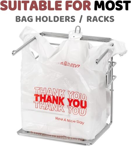 Image of JShlpiar 1000-Pack White Plastic Thank You Shopping Bags (11.5 inch x 6.5 inch x 21 inch) - Bulk Grocery, Takeout, T-Shirt & Retail Carry Bags