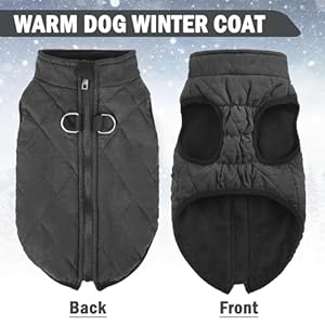 Scenereal winter dog vest coat with harness built in warm dog jacket for small medium dogs dog cold weather coats with zipper fleece puffer vest windproof snow clothes for puppy pet  urban country home decor