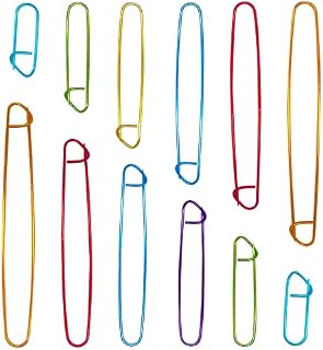 ALLY-MAGIC 6 Size Stitch Holder Set 12 Pieces Assorted Colors Aluminum Stitch Holders Sewing Accessories for DIY Craft Sewing Tool Y4-CSBZ