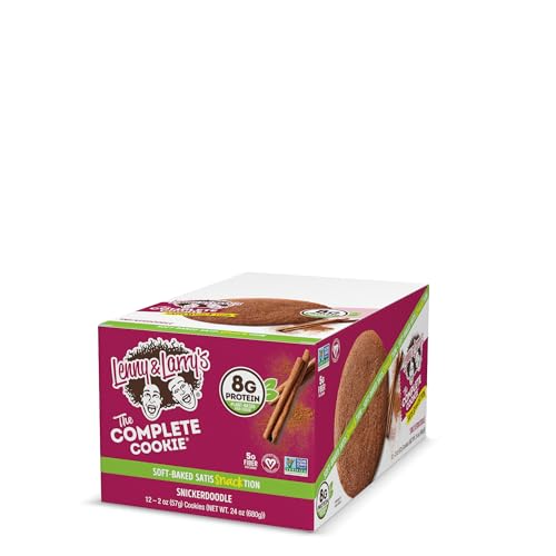 Lenny & Larry's The Complete Cookie, Snickerdoodle, Soft Baked, 8g Plant Protein, Vegan, Non-GMO, 2 Ounce Cookie (Pack of 12)