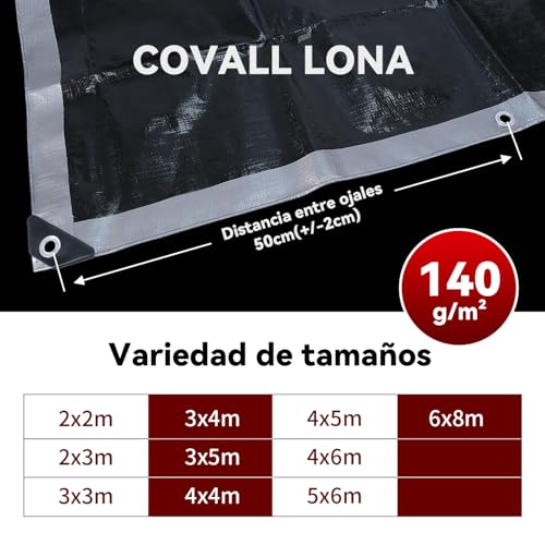 Lona impermeable de alta resistencia 4x5m para remolques de camión y obras 7