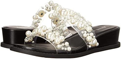 Anne Klein womens Slide Sandal, Clear/Black, 8.5 US | Image 6