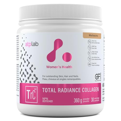 ATP LAB Total Radiance Collagen 360g 30-Servings - Mochaccino Flavor, Hydrolyzed Collagen Protein Powder for Women, Grass-Fed Collagen Peptides, Non-GMO Gluten-Free, Support Healthy Skin Hair & Nails