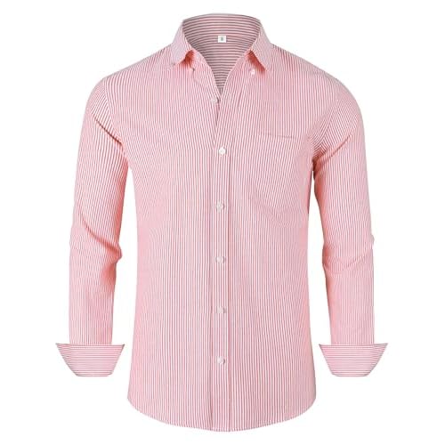 Grade 3.5 Wrinkle-Resistant Men's Lightweight Oxford Dress Shirts Long Sleeve Business Casual Pocket Shirt X-Small 00116_black