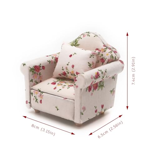 Minamzee 1:12 Dollhouse Sofa Furniture Set, 16Pcs Wooden Miniature Furniture Set - Image 3