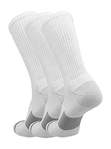 Image of TCK Performance Basketball Socks 3 Pack Crew (White, Large)