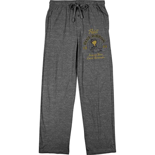 Pabst Blue Ribbon 1844 World Logo Men's Graphite Sleep Pants