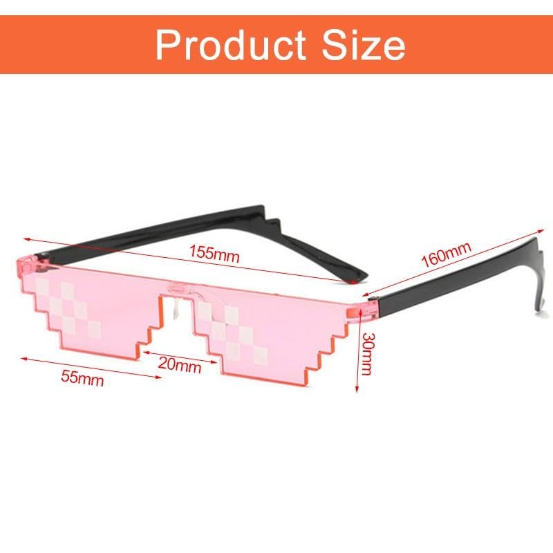Image of Thug Life Sunglasses Pixel Gangsta Life Funny Novelty Shades