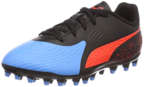 Puma One 19.4 MG Jr, Zapatillas de Fútbol Unisex Adulto, Azul (Bleu Azur-Red Blast Black), 38 EU
