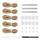 BWBWND RV Blinds Repair Kit, Pleated Shade Restringing Cord Threading Tool for Day/Night Shades, Blind String Repair & Maintain Kit for RV Camper Trailer Motorhome Window, Car Accessories (Brown)