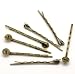 PEPPERLONELY Brand 50PC Antiqued Bronze Bobby Pins Hair Clips (50mm) with Glue On Flat Pads (8mm)