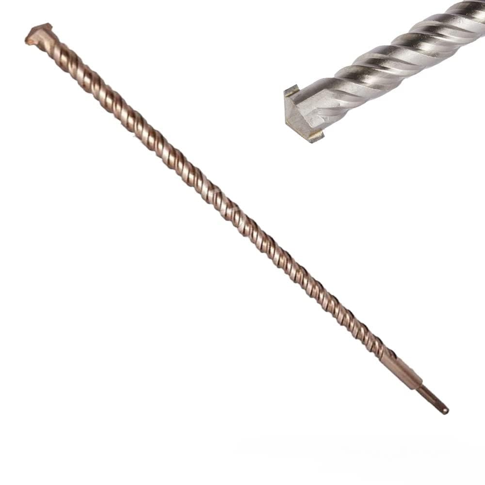 Punta da muro per trapano 80 CM X Ø 32 mm con attacco SDS PLUS punta per forare calcestruzzo mattoni pietra per lavoratori professionisti elettricisti fai da te (80CM X Ø32mm)