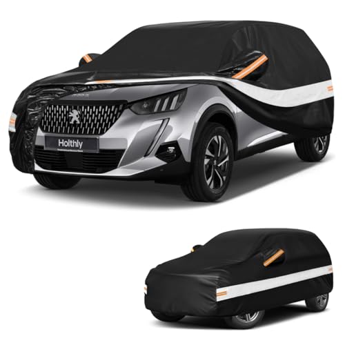 Holthly Bache Voiture Exterieur SUV pour Peugeot 2008（2013-2026） Housse Voiture à 10 Couche,Bache Voiture 100% Imperméable,Bâche Protection Voiture écran Solaire,Protection UV,Anti Rayures