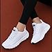 Toumov Womens Slip On Sneakers Mesh Breathable Gym Work Fashion Sneakers Lightweight Tennis Walking Shoes Cushioning Comfort Gym Workout Athic Shoes Comfortable Trainers for Gym Travel Work White