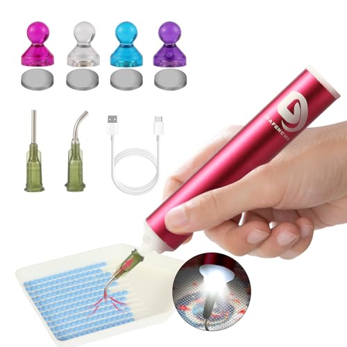 Image of DAFENCHI Cordless Electric Diamond Painting Pen with Light, Electric Diamond Art Painting Pen Vacuum, Automatic Diamond Dot Pen Kit, 2 Replacement Tip, DIY Diamond Art Painting Tool