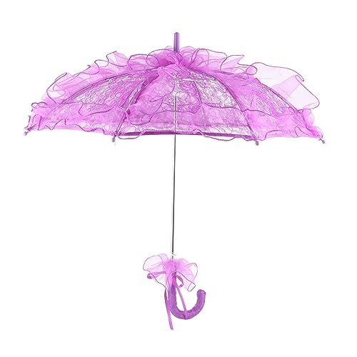 XIASABA Paraguas de encaje para boda, fiesta y accesorios de fotografía, decoración de encaje de boda (morado)