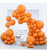 Zingnify Orange Balloons, 150 pcs Different Sizes Pack of 18 Inch 12 Inch 10 Inch 5 Inch Fall Bal...