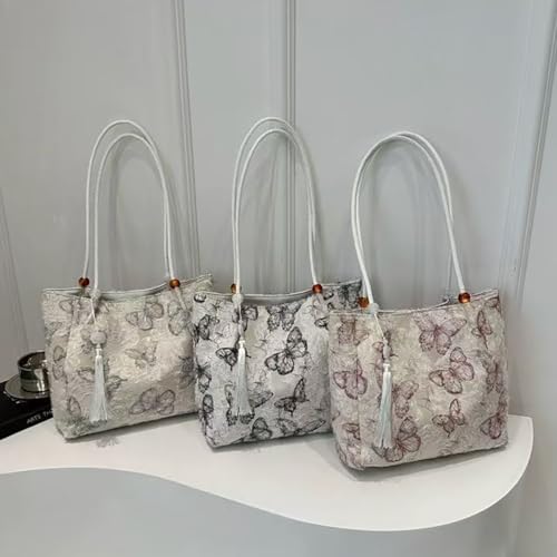 Chinese women's retro printed handbag, butterfly design large capacity shoulder bag, elegant temperament banquet gift2