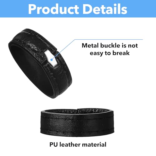 6 Pcs Leather Belt Loop Keepers, Belt Loop Stays Keeper Straps Accessories for 1.38" /35mm Wide Belts/Straps(Black)4