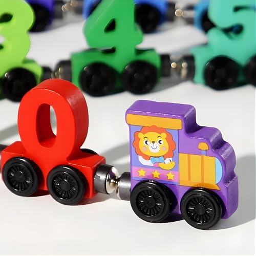 Image of Crackles Small Wooden Magnetic Digital Train Toy for Kids (0-10) | Montessori & STEM Learning Number Train with Engine | Early Learning Educational Toy for Toddlers & Preschool Kids