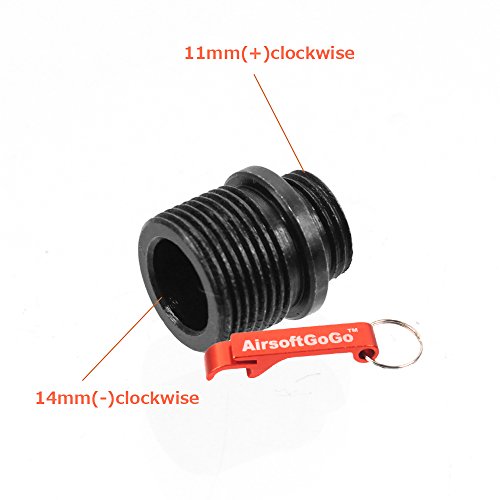 AirsoftGoGo 11mm to 14mm Adaptador de Ca??n para We Airsoft GBB (11mm+ to 14mm Llavero Incluido