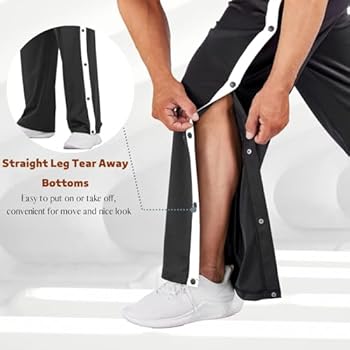 PINSPARK Reha Trainingsbroek voor heren met doorlopende ritssluiting Joggingbroek Afscheurbroek Los Casual Sportkleding met zak, Donkerblauw, XL