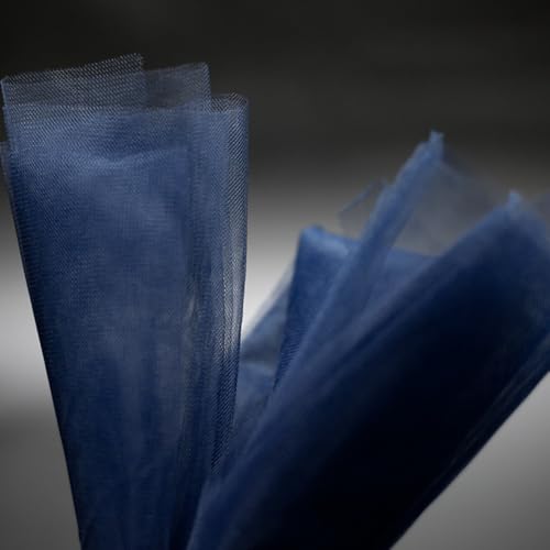 Vayliro Tela de tul duro de 5 yardas, ancho de 160 cm, tul, tela decorativa de malla, para manualidades, costura, manualidades, bodas, fiestas, cortinas, tutú, disfraz, ropa, azul marino