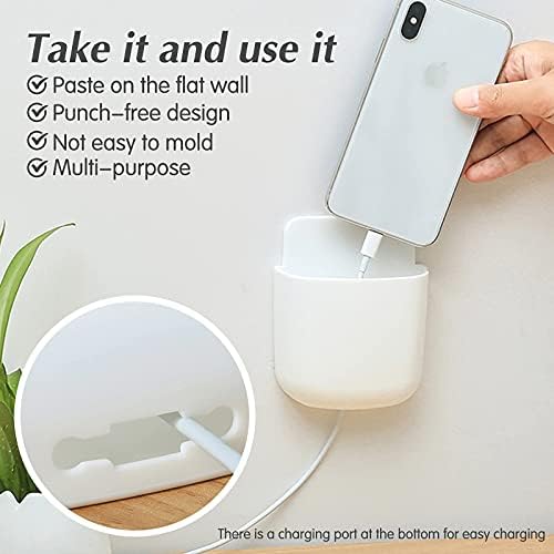 HAOSEA 3Pcs Remote Control Holders Wall Mounted Self-adhesive Remote Control Storage Box for Home and Office Mini Storage Boxes White