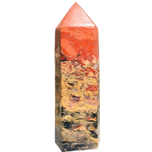[REVIOTVVS] 1pc 150-200g Red Jasper Quartz Obelisk Crystal Tower Wand Point