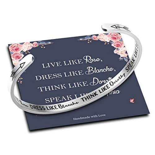 Ursteel Golden Girls Gifts for Women Friends, Best Friend Birthday Gifts for Friends Female Jewelry, Live Like Rose Dress Like Blanche Think Like Dorothy Speak Like Sophia Bracelet