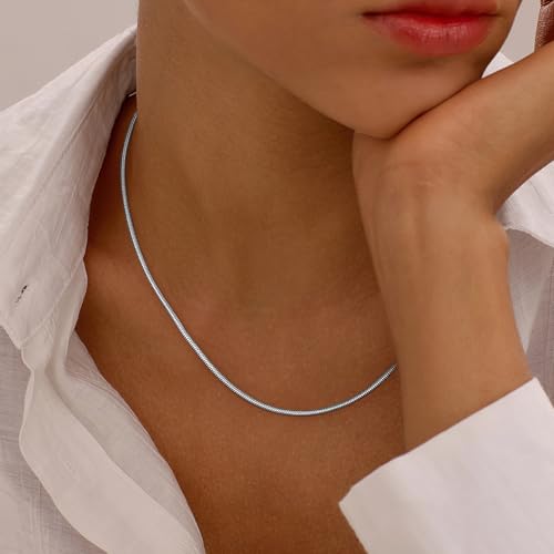 Jewlpire Italian 1.5mm Snake Chain 925 Sterling Silver Chain Necklace for Women, 18K Plated Gold Chains for Women Dainty & Smooth & Shiny Womens Chains Necklace, 16 18 20 22 24 Inch4