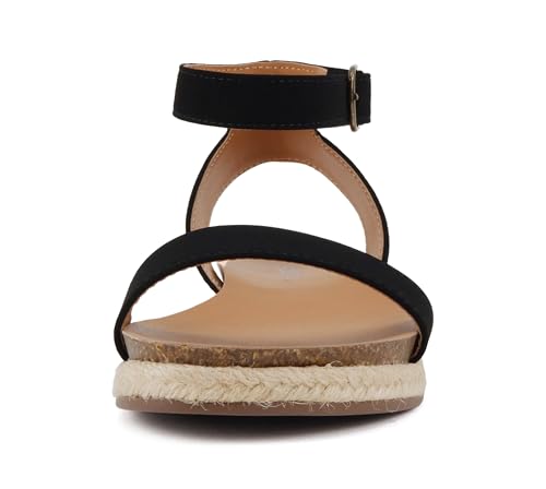 Soda Tacoma ~ Open Toe Single Bands Espadrille Jute Flat Casual Fashion Sandals with Buckle Ankle Strap3