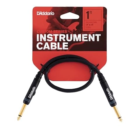 D'Addario Accessories Custom Series Patch kable gitarowe - kabel do pedału gitarowego z końcówkami 10 cm - trwały i niezawodny - kabel instrumentalny do pedałów - prosty koniec, 0,3 m
