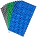 Strictly Briks Large Building Block Baseplates - Compatible with Lego Duplo - 12-Pack, 7.5 x 3.75 in, Blue/Green/Gray - Fits Toy Building Sets