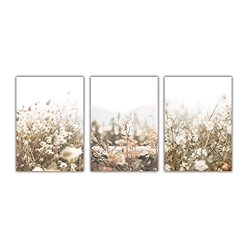 Affiche paysage rural scandinave triptyque 70x100 cm floral salon