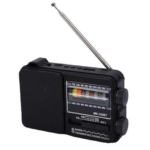 Radio portátil AM FM SW con Bluetooth, USB y linterna