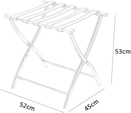 Folding Metal Luggage Rack with Nylon Straps, Space-Saving Suitcase Stand for Guest Room, Bedroom & Hotel - Durable, Stylish Luggage Holder