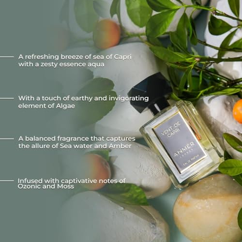 Image of LONDON Vent De Capri Eau De Parfum 50 ml | Long Lasting Luxury Unisex Perfume Spray for Men & Women | Fresh Marine Aquatic Ozonic Fragrance with Vetiver, Moss & Leather