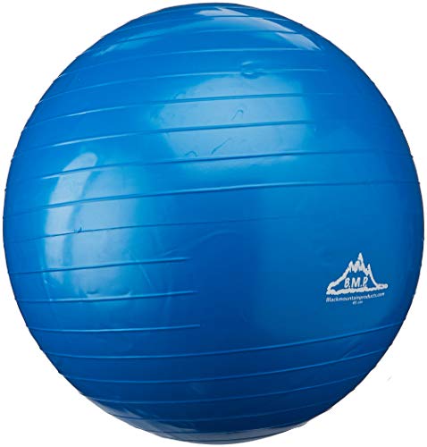 Black Mountain Products Static Strength Exercise Stability Ball with Pump, 2000 lb/55cm, Blue