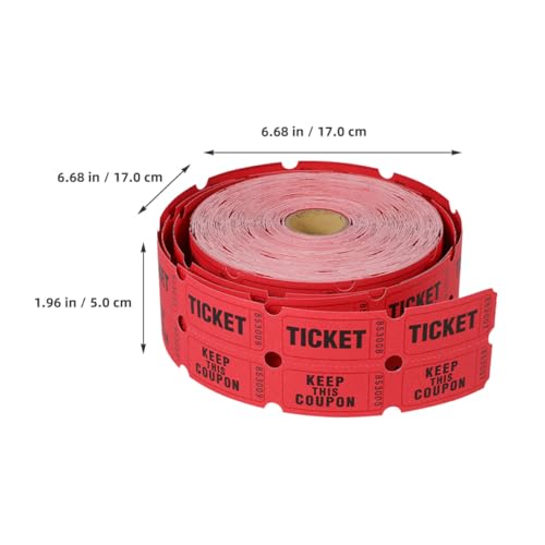 Tickets de rifa rojos numerados en rollo de 2000 boletos escolares 3